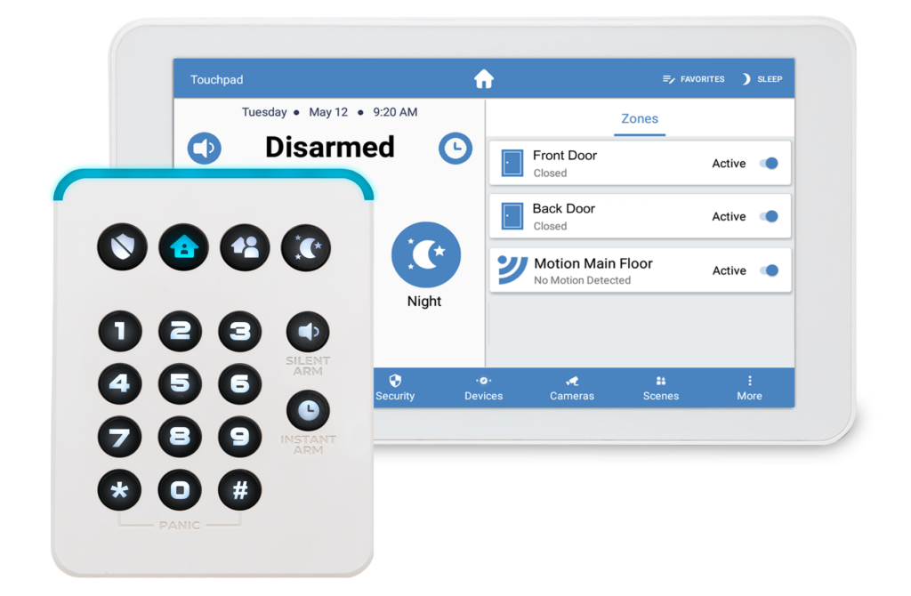 Alula keypad and touchscreen controls